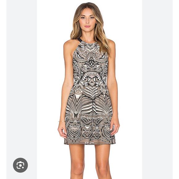 BCBG Max Azria Cailyn Cocktail Dress Size 8 Halter A Line - Picture 1 of 16